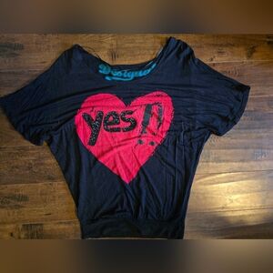 Desigual Dolman Yes! Heart Top